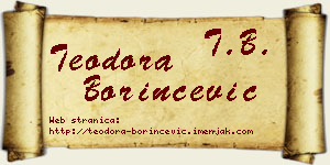 Teodora Borinčević vizit kartica